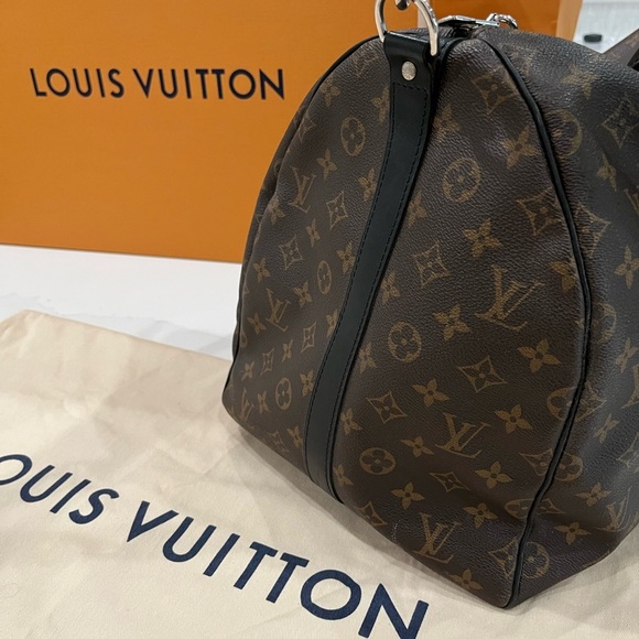 Louis Vuitton Keep All  Bandoulière 55 Macassar Monogram Authentic - Picture 3 of 8